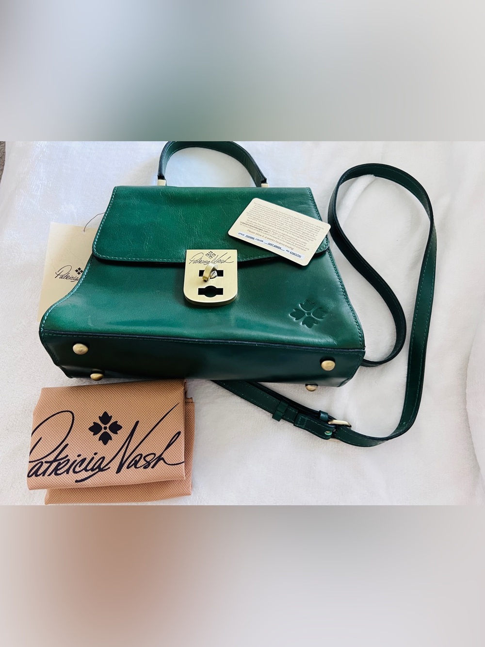 Patricia Nash green Leather Crossbody Handbag
